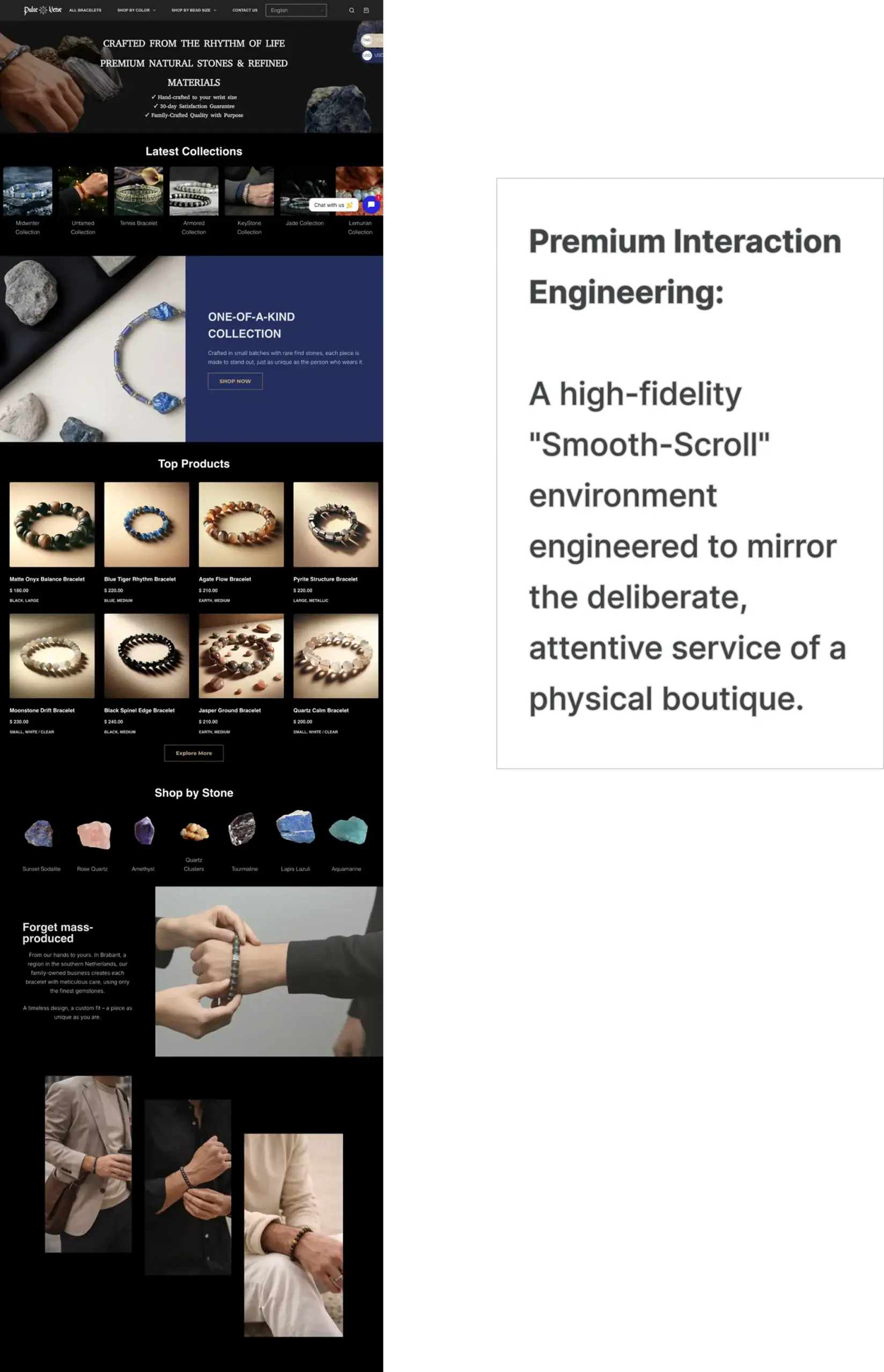 Premium Interaction Engineering: A high-fidelity "Smooth-Scroll" environment engineered to mirror the deliberate, attentive service of a physical boutique.